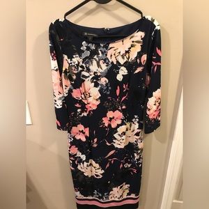 INC long sleeve floral print dress